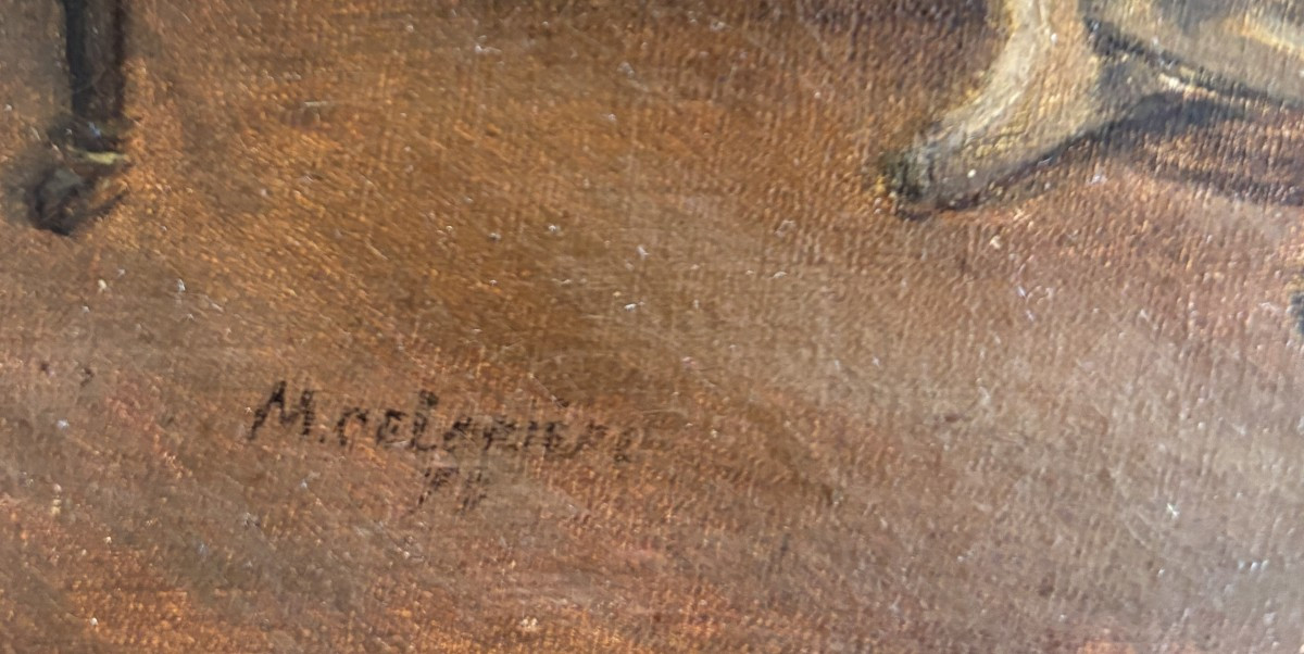 Ecole Française Du XIXe Siècle, Jeune Femme épluchant Des Légumes, Huile Sur Toile, 79?-photo-1