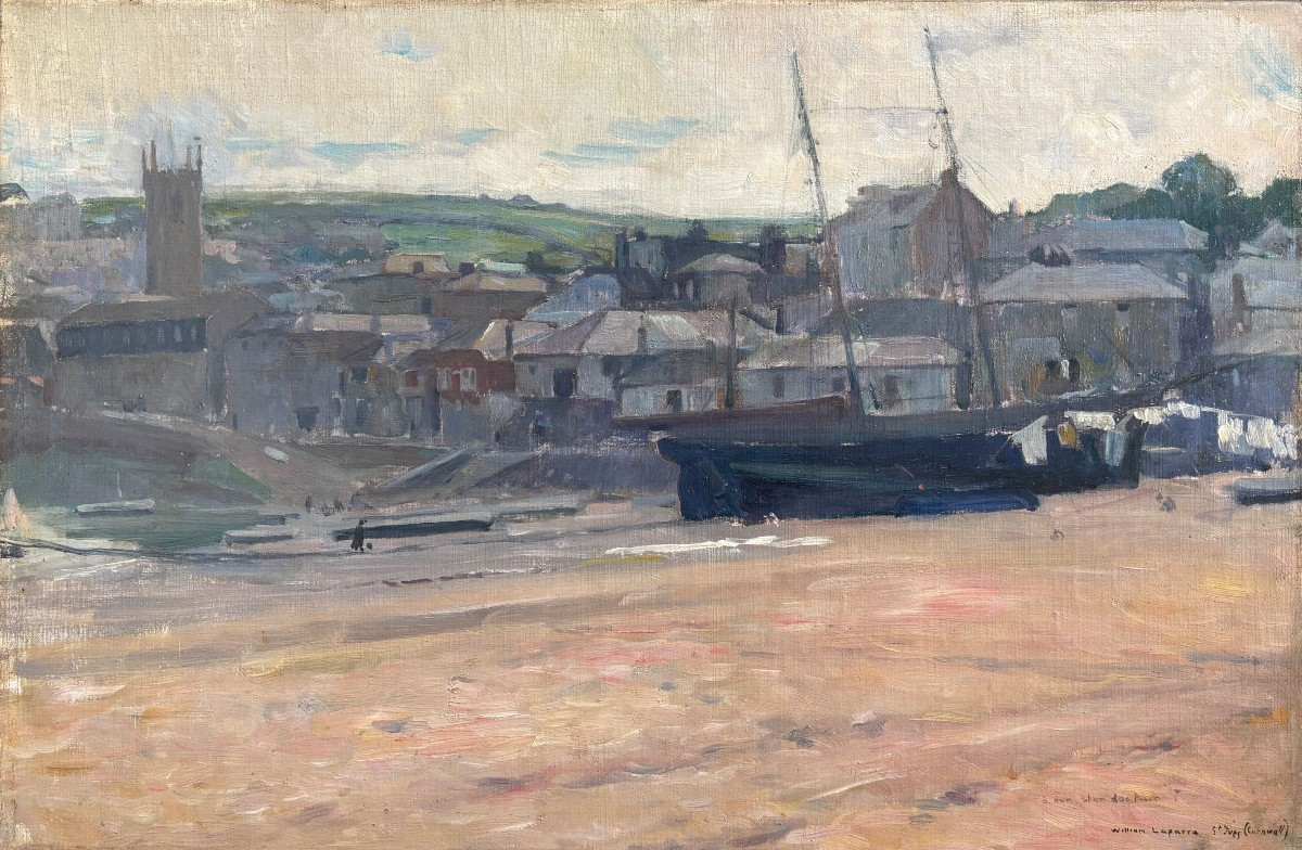 William Laparra (bordeaux 1873-1920), The Port Of Saint Ives In Cornwall, England, Oil