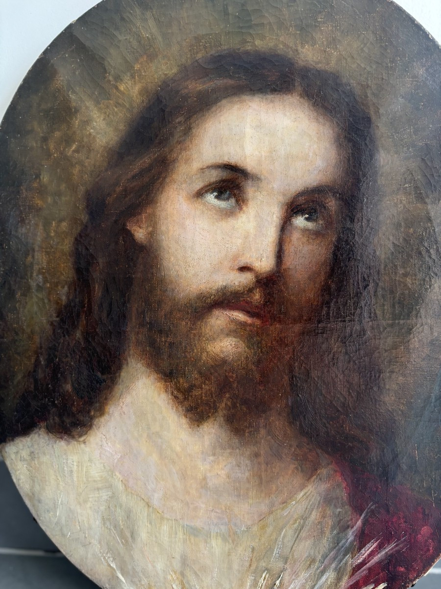 Julia Beck (Stockholm 1853 - Vaucresson 1935), Tête de Christ, Huile sur toile, 1915, Suède-photo-3