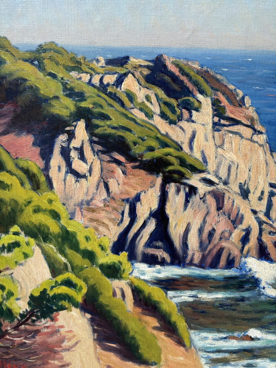 Charles Victor Guilloux (1866-1946), La côte sauvage, Huile sur toile-photo-1
