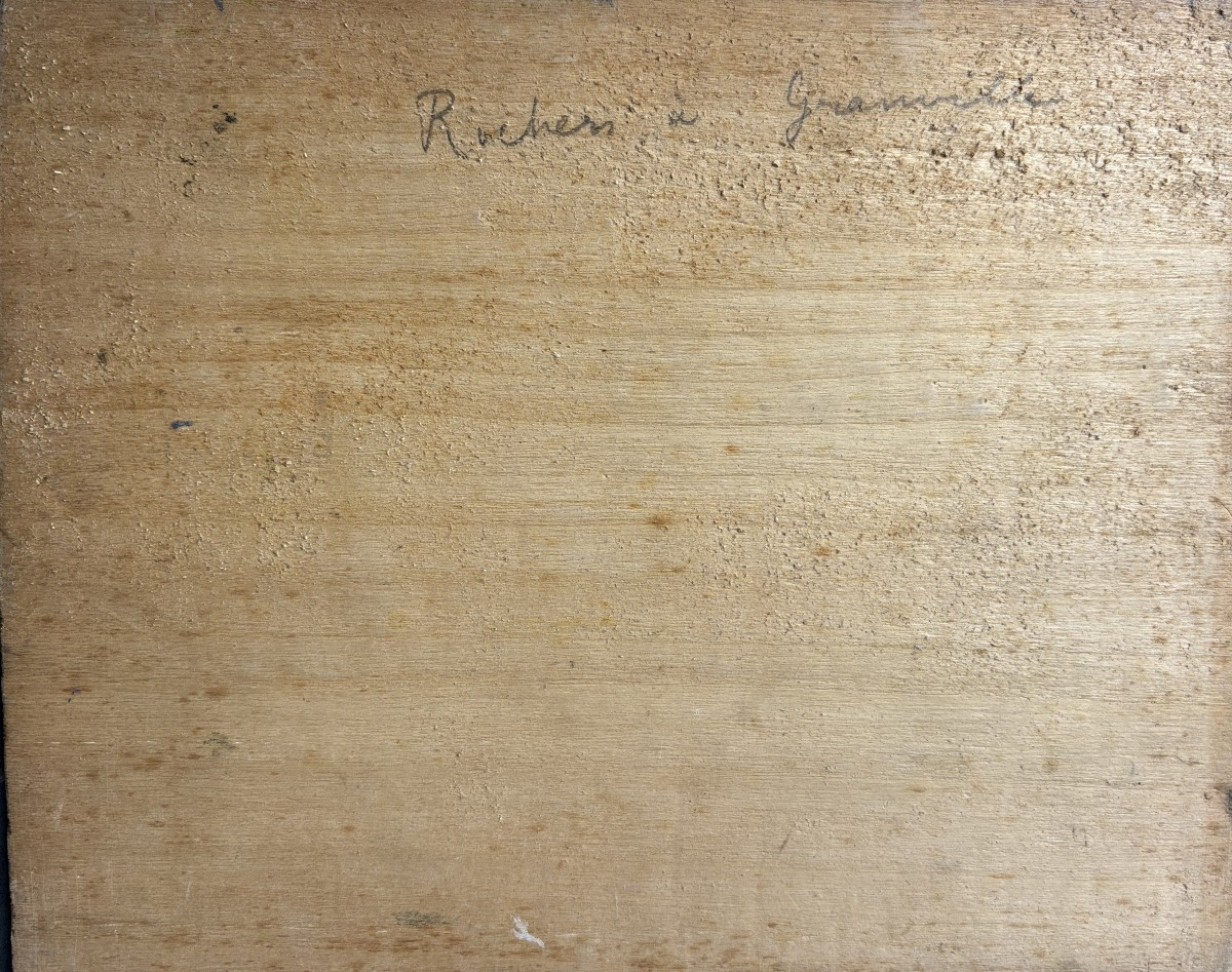 Frédéric Levé (1877-1968), Rochers à Grandville en Normandie, Huile sur panneau-photo-4