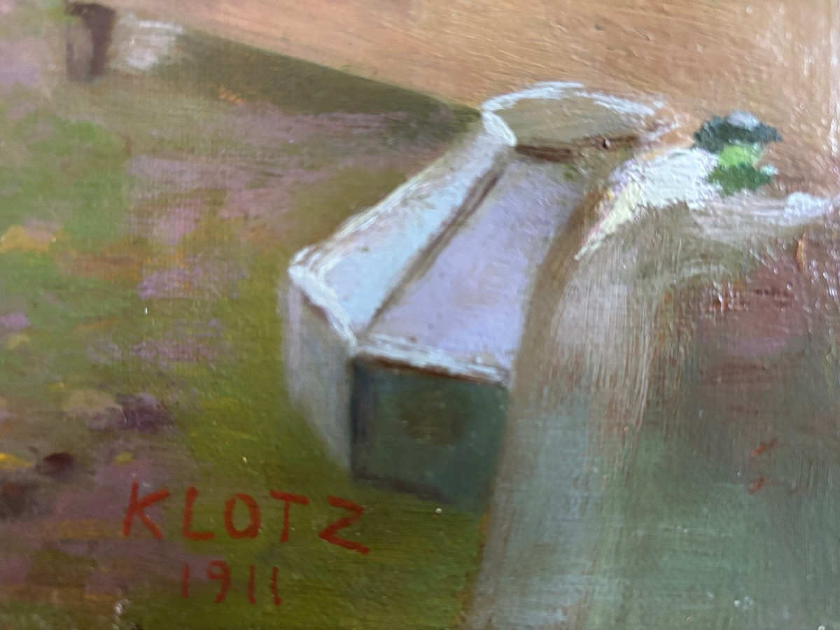 Attributed To Théodore Klotz-dürrenbach (1890-1959), Corner Of The Vegetable Patch And Garden, Oil On Canvas 1911-photo-4