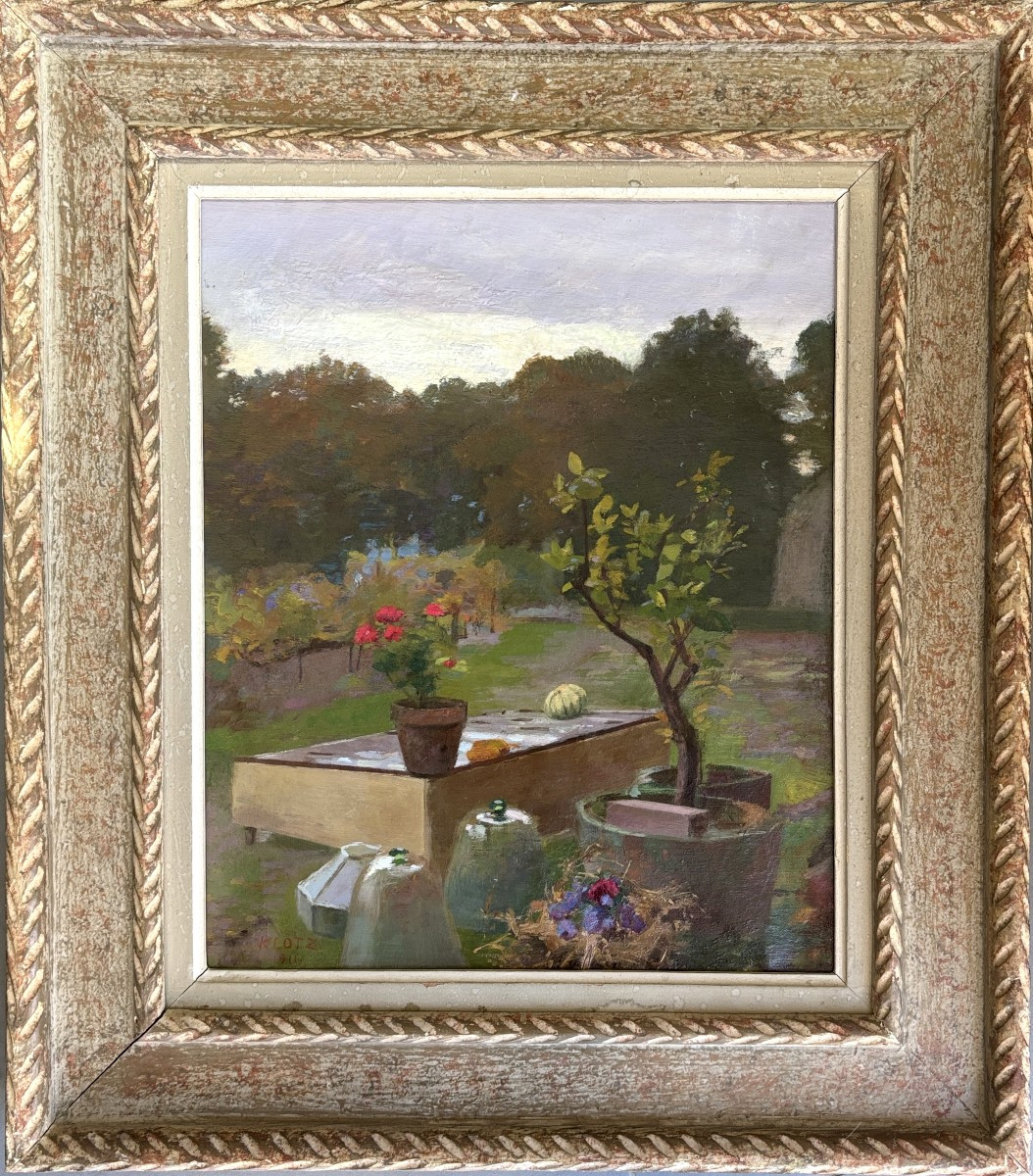Attributed To Théodore Klotz-dürrenbach (1890-1959), Corner Of The Vegetable Patch And Garden, Oil On Canvas 1911-photo-1