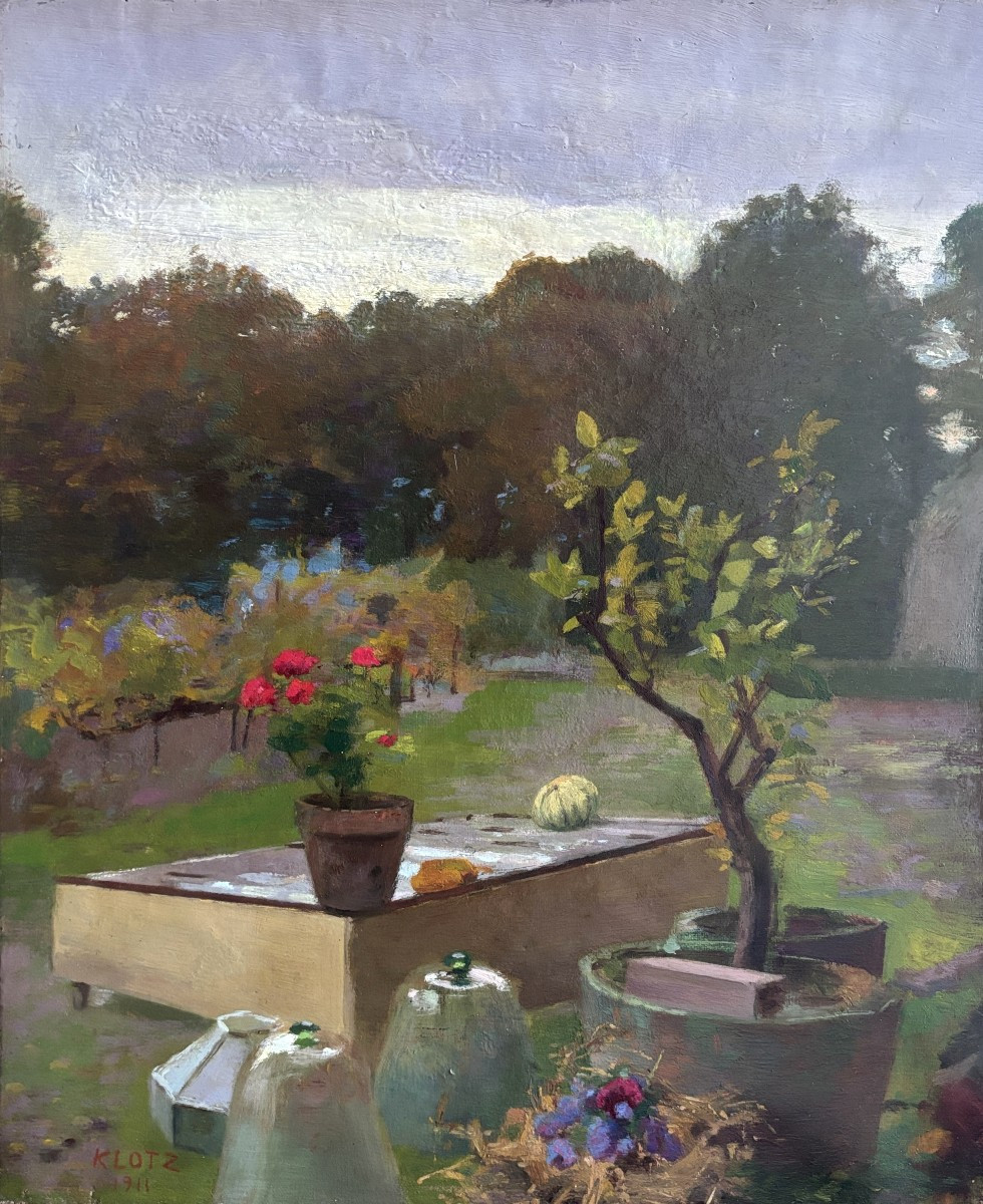 Attributed To Théodore Klotz-dürrenbach (1890-1959), Corner Of The Vegetable Patch And Garden, Oil On Canvas 1911