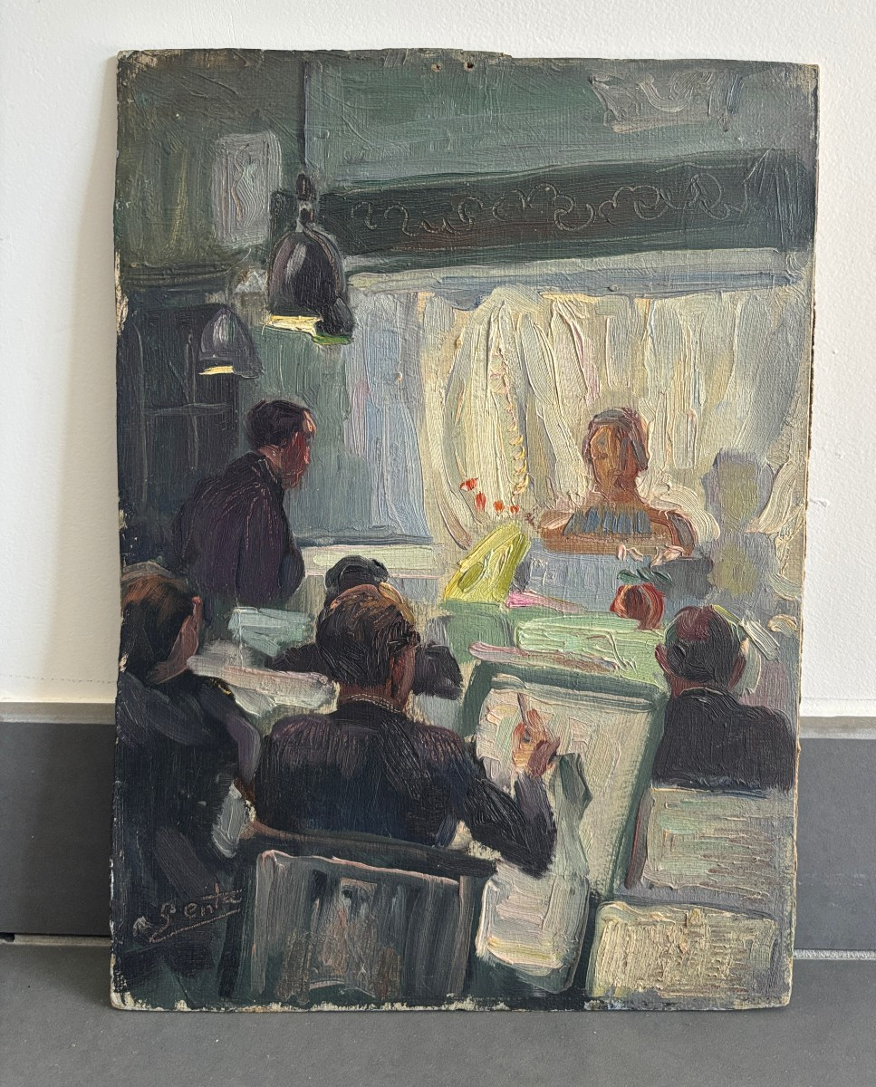 Albert Genta (paris 1901-1989), Studio Interior, 1930, Oil-photo-1