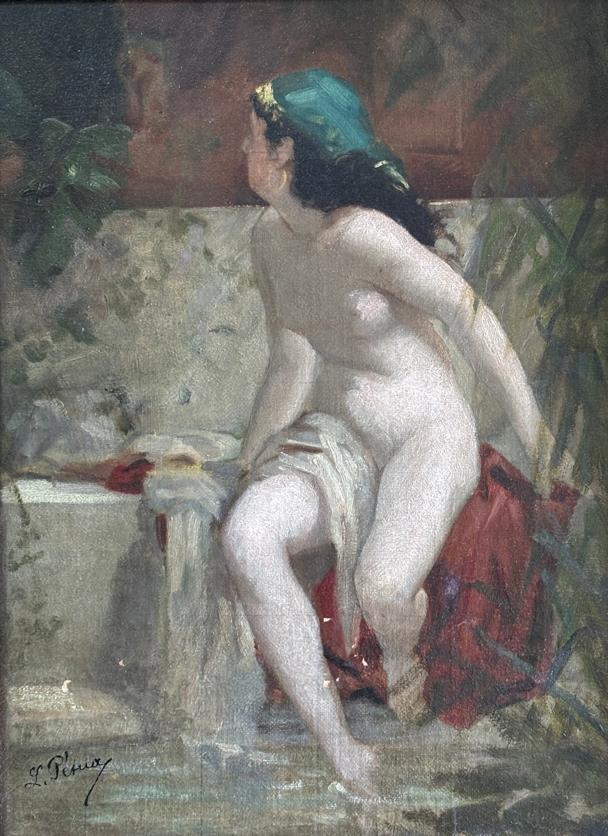 Léon Jean Pétua (1846-1921), Sketch For Suzanne In The Bath, Oil, 1880 Salon-photo-2