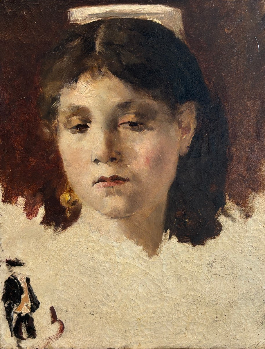 19th Century School, In The Style Of Joao Marques De Oliveira, Portrait Of An Arlesian Or Roman Woman, Oil 