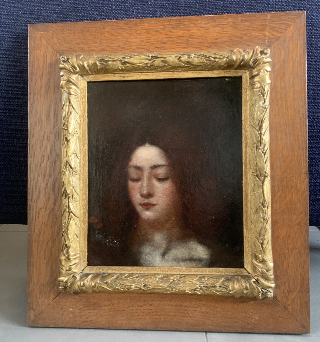 English Symbolist School Circa 1880, Portrait Of A Woman, Oil On Canvas-photo-3
