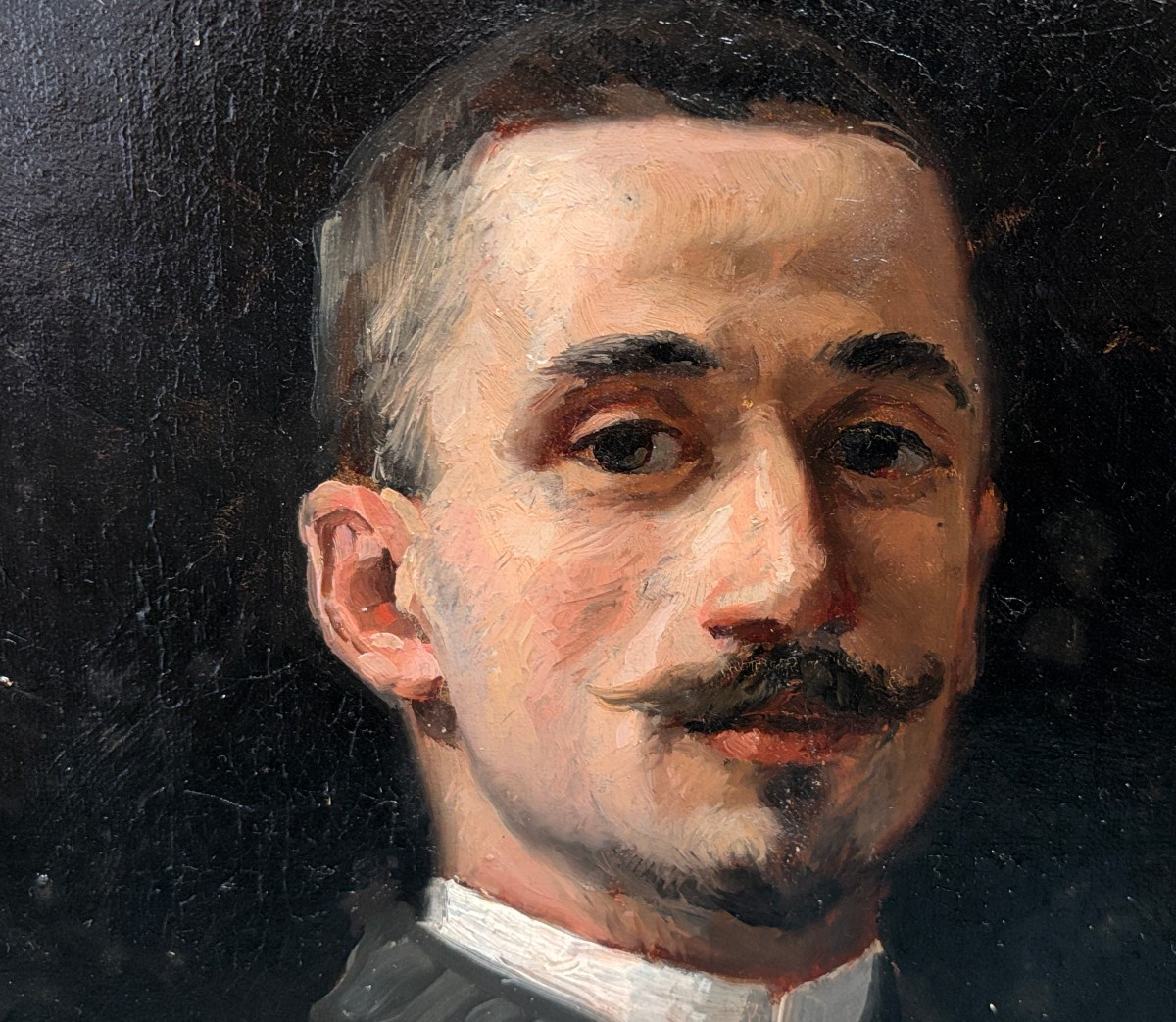 French School, 19th Century, Portrait Of A Man - Presumed To Be By The Painter Emile Gautheron, Oil On Canvas-photo-2