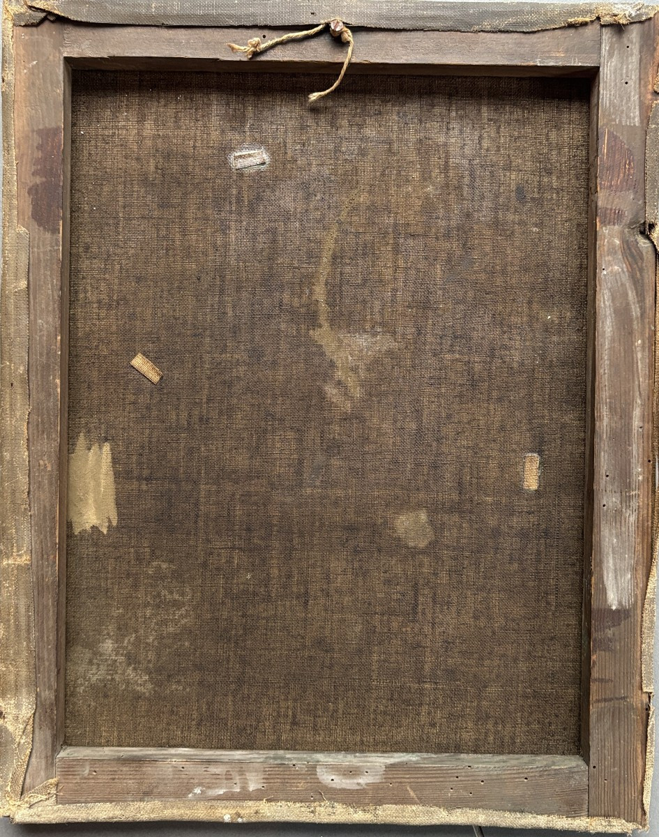 French School, Early 20th Century - Decorative Art, Wisteria Branches In A Vase, Oil On Canvas-photo-1