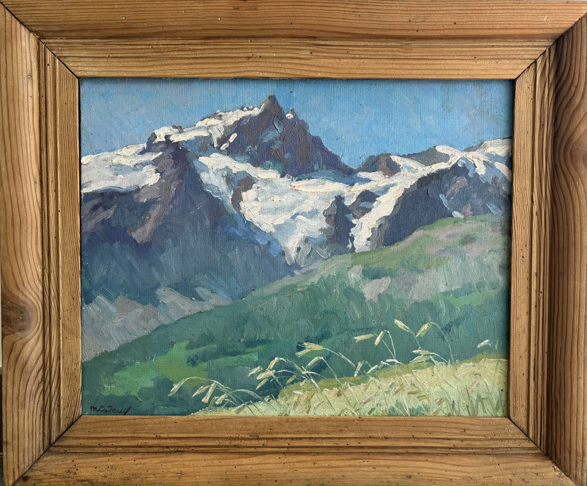 Marcelle Ladeuil (1895-1983), La Meije: Mountain In The écrins Massif, Oil On Canvas