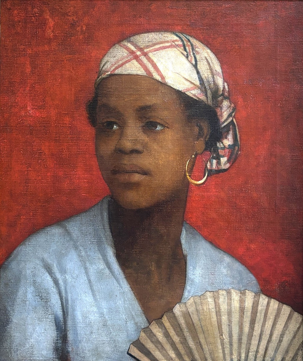 French School, 19th Century, Portrait Of A Young Carribean Woman, Oil On Canvas
