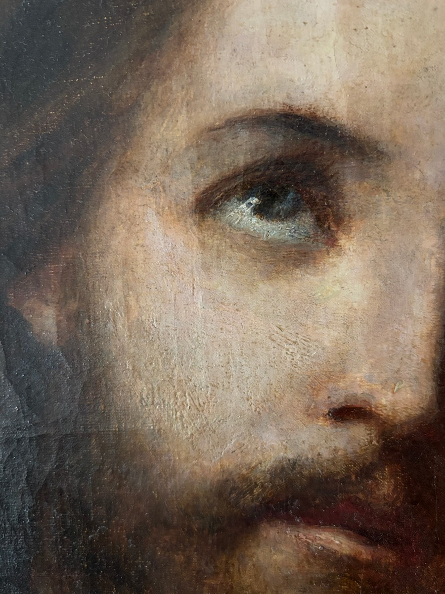 Julia Beck (Stockholm 1853 - Vaucresson 1935), Tête de Christ, Huile sur toile, 1915, Suède-photo-1