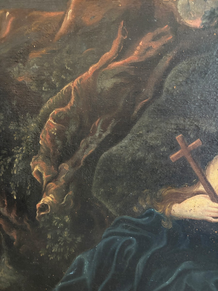 Ecole provençale? 1740, Marie-Madeleine pénitente, grande huile sur toile-photo-3