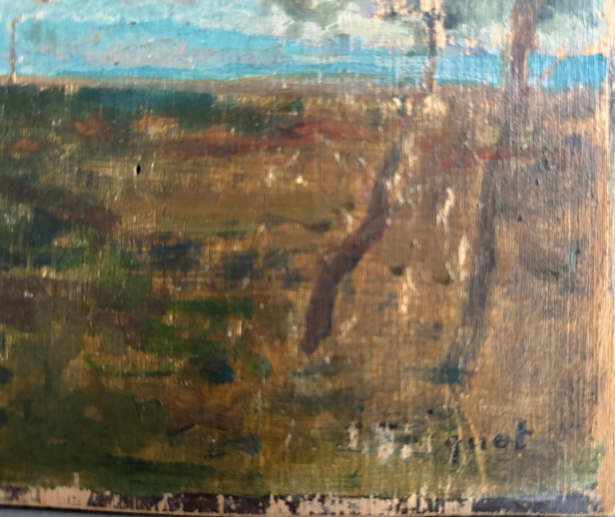 Jules Octave Triquet (1867-1914), Landscape With Pines At Cannes - La Napoule, Oil On Panel-photo-2