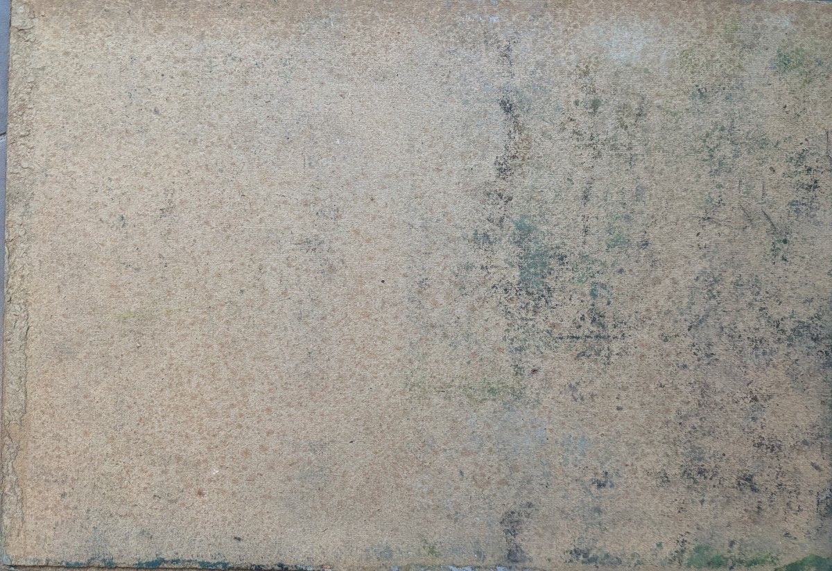 Meulien-Verez? Ecole française début XXe, Paysage arboré , huile sur carton-photo-3