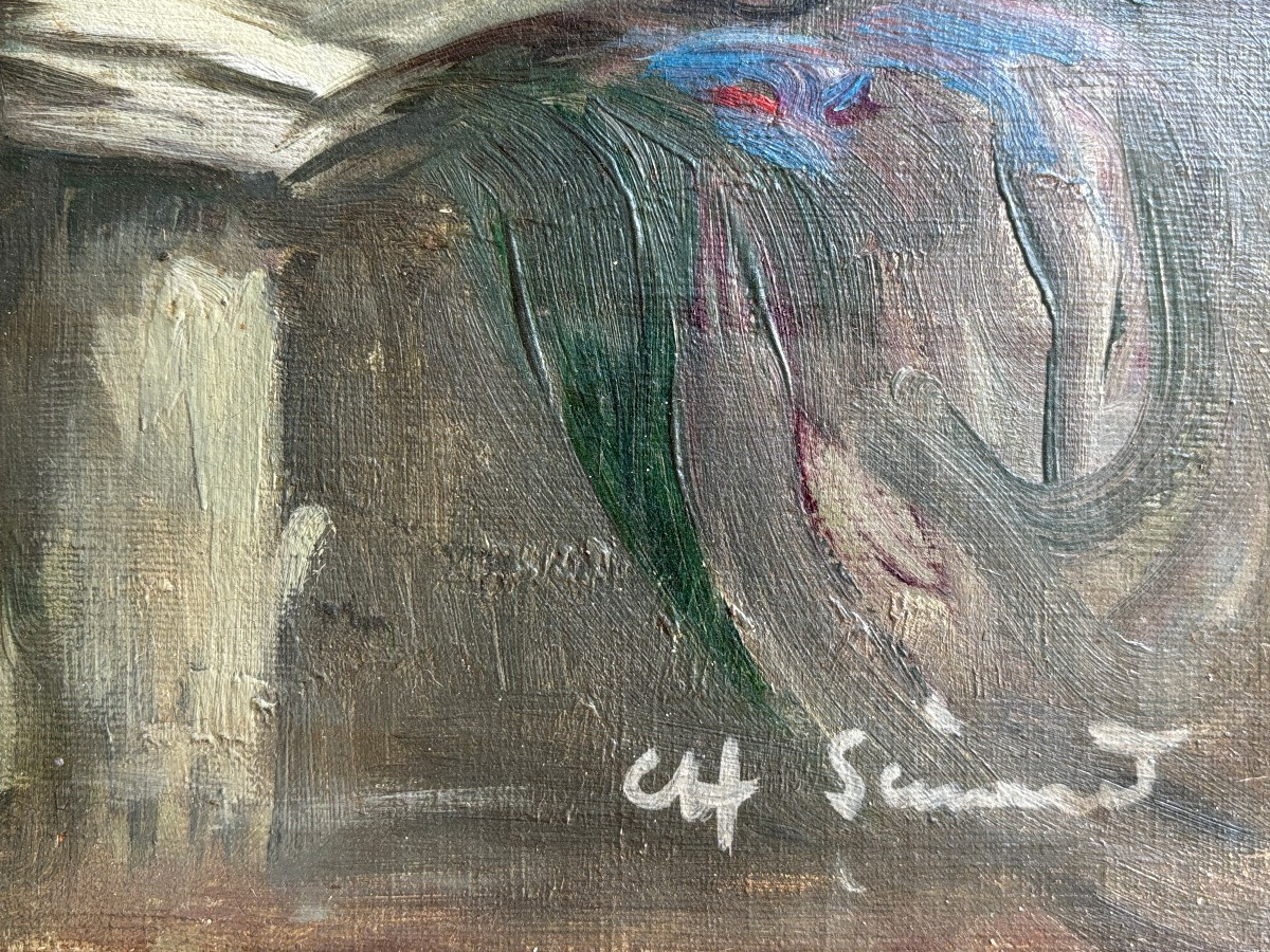 Charles Sénard (lyon 1878-1934), Troubadour Scene Or Commedia Dell'arte, Oil On Canvas-photo-1