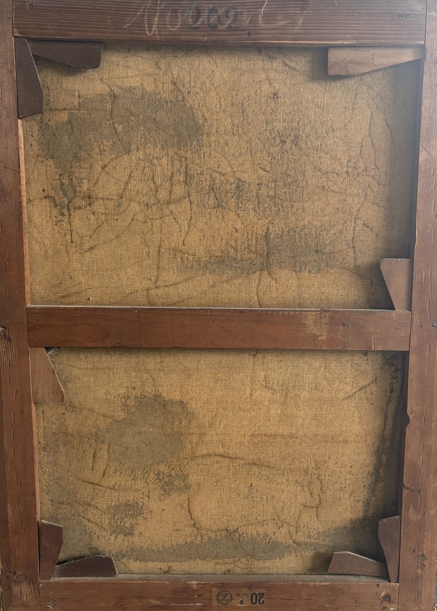 Maurice Dubois (Bordeaux 1869-Preignac 1944), Paysage : Peupliers d'Italie, huile sur toile-photo-1