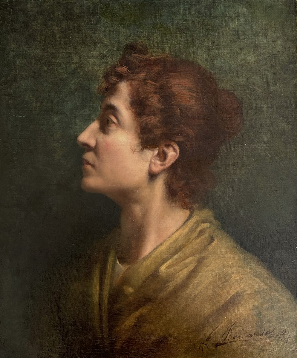 Alexandre François Bonnardel (1864-1942), école lyonnaise, Portrait de femme de profil, huile