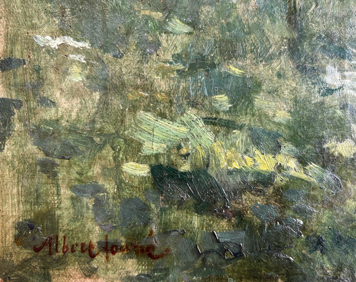 Albert Auguste Fourié (1854-1937), Paysage à La Chaumière à Yport En Normandie, 1892, Oil-photo-3