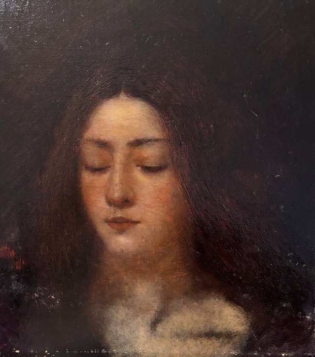 English Symbolist School, Portrait Of A Woman With Closed Eyes, Oil On Canvas