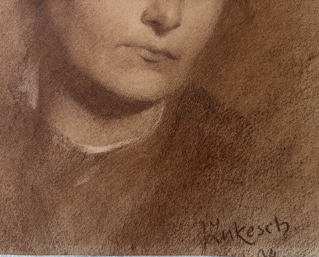 Czech Or Austrian School, Portrait Of A Woman, Drawing-photo-3