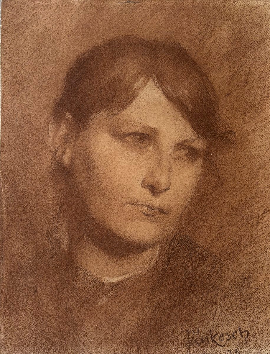 Czech Or Austrian School, Portrait Of A Woman, Drawing