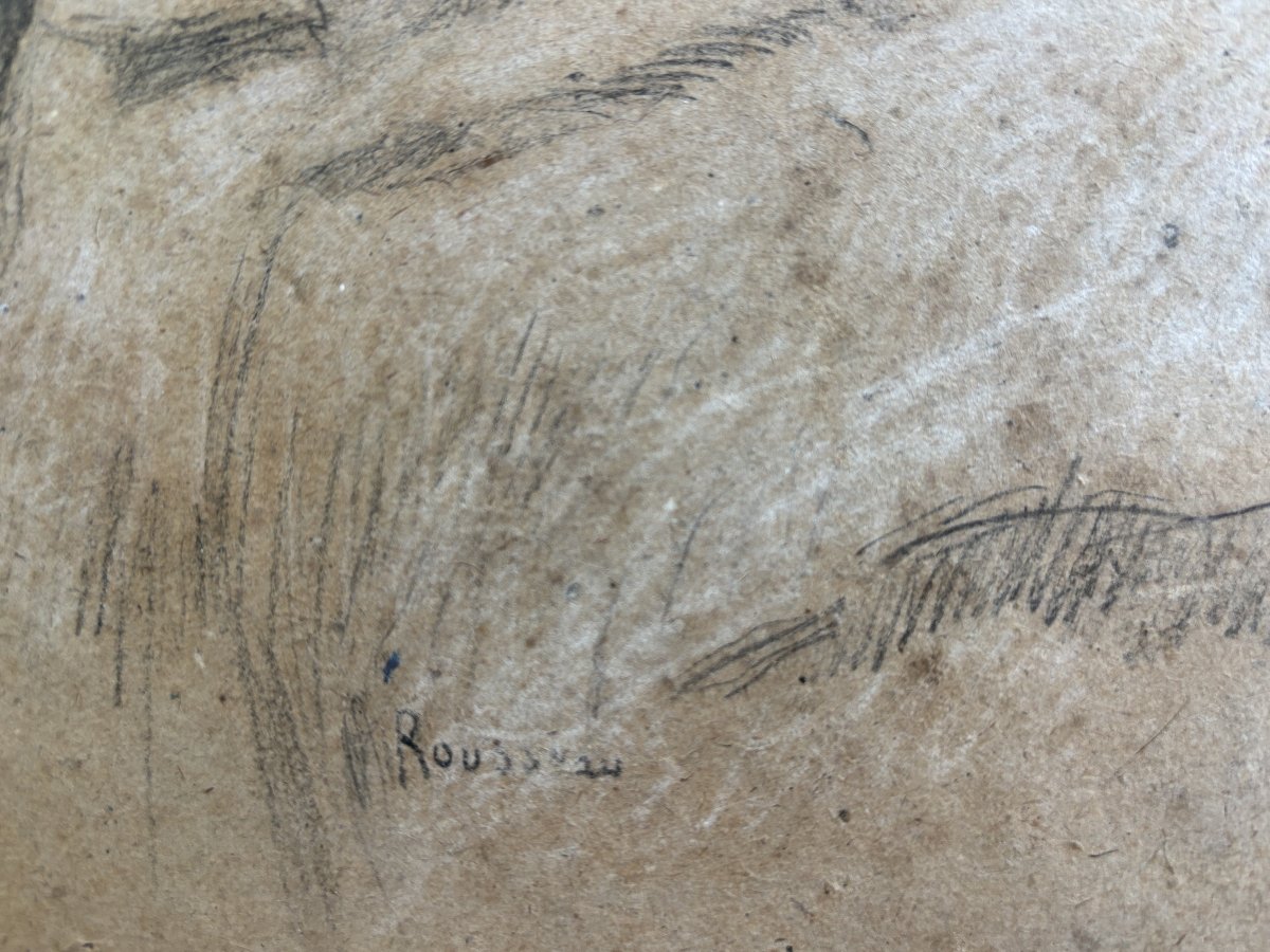 Rousseau? Portrait Of A Child, Pencil Drawing-photo-4