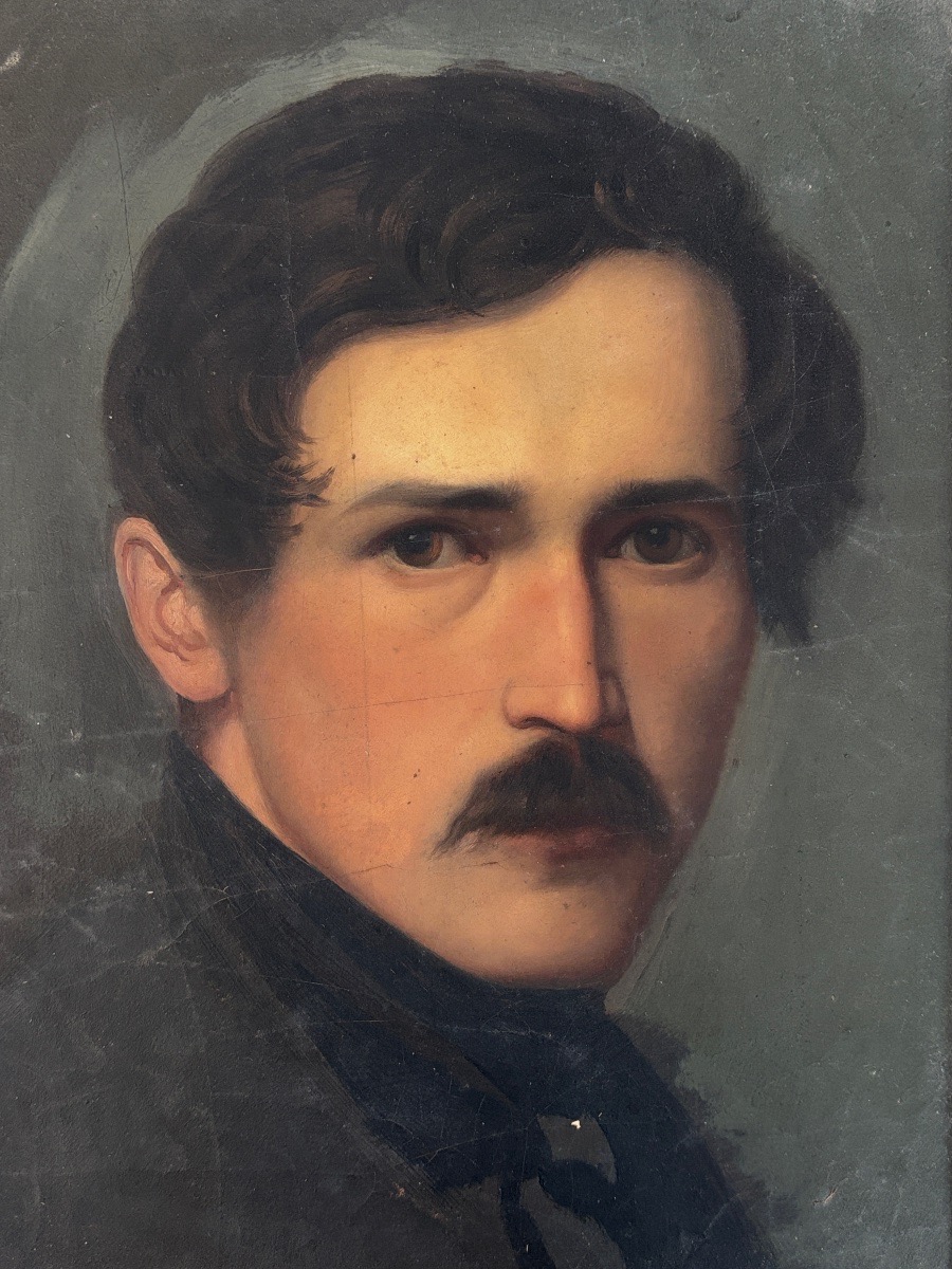 École française ou allemande du XIXe siècle, Portrait d’homme, huile