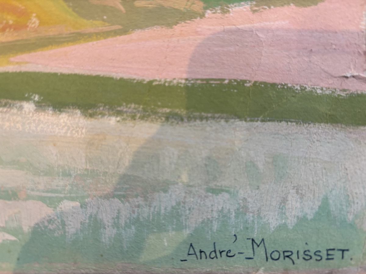 André Morisset (1876-1954), Paysage au Pin, dessin, gouache-photo-2