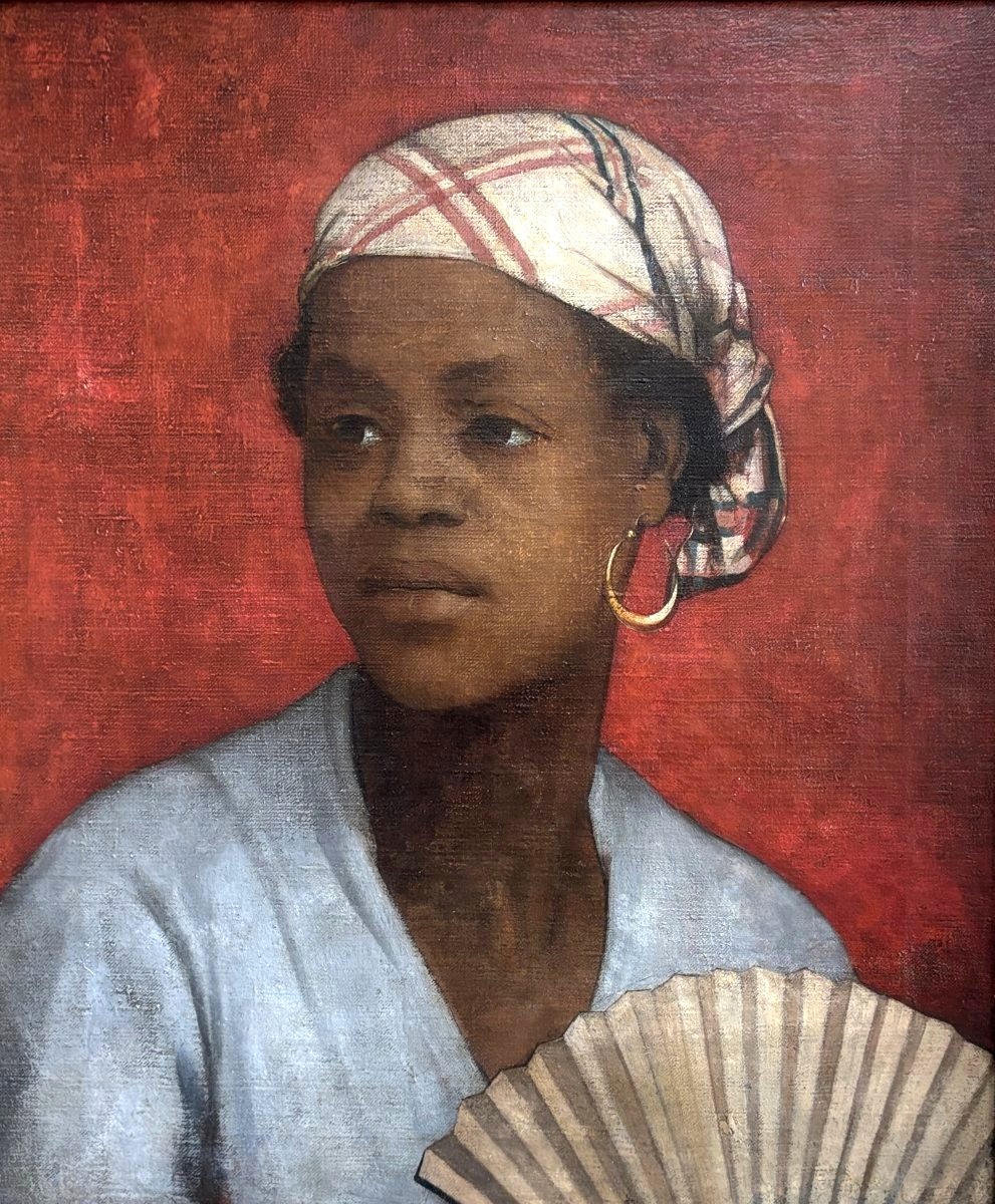19th-century French School, Portrait Of A Young Woman From The Antilles, Oil On Canvas