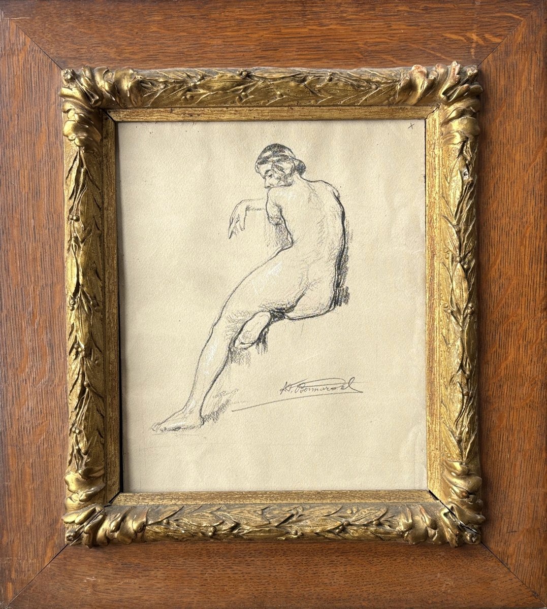 Alexandre François Bonnardel (1864–1942), Lyon School, *nude Woman From Behind*, Drawing