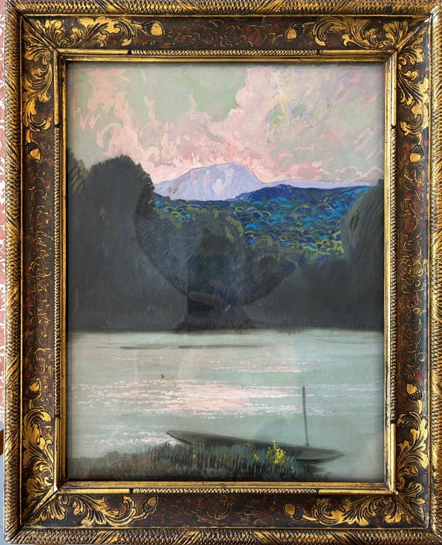 Louis Marie Emile Blanchard, Known As Florane, 1869–1939, *landscape With A Boat*, Mixed Media, Drawing-photo-1
