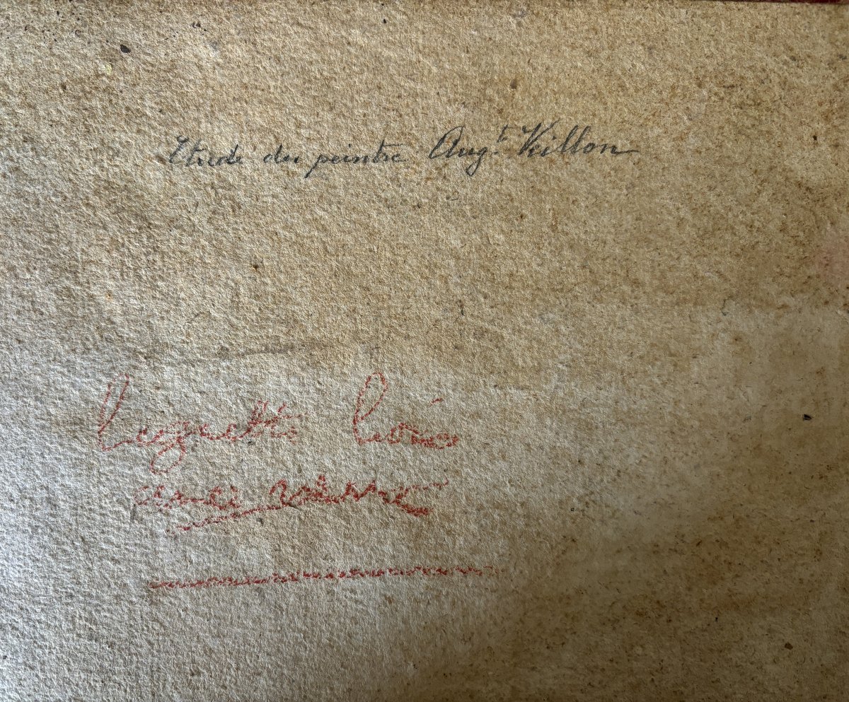 Auguste Veillon (1834-1890), Vue d'Egypte : étude, Huile sur papier-photo-4