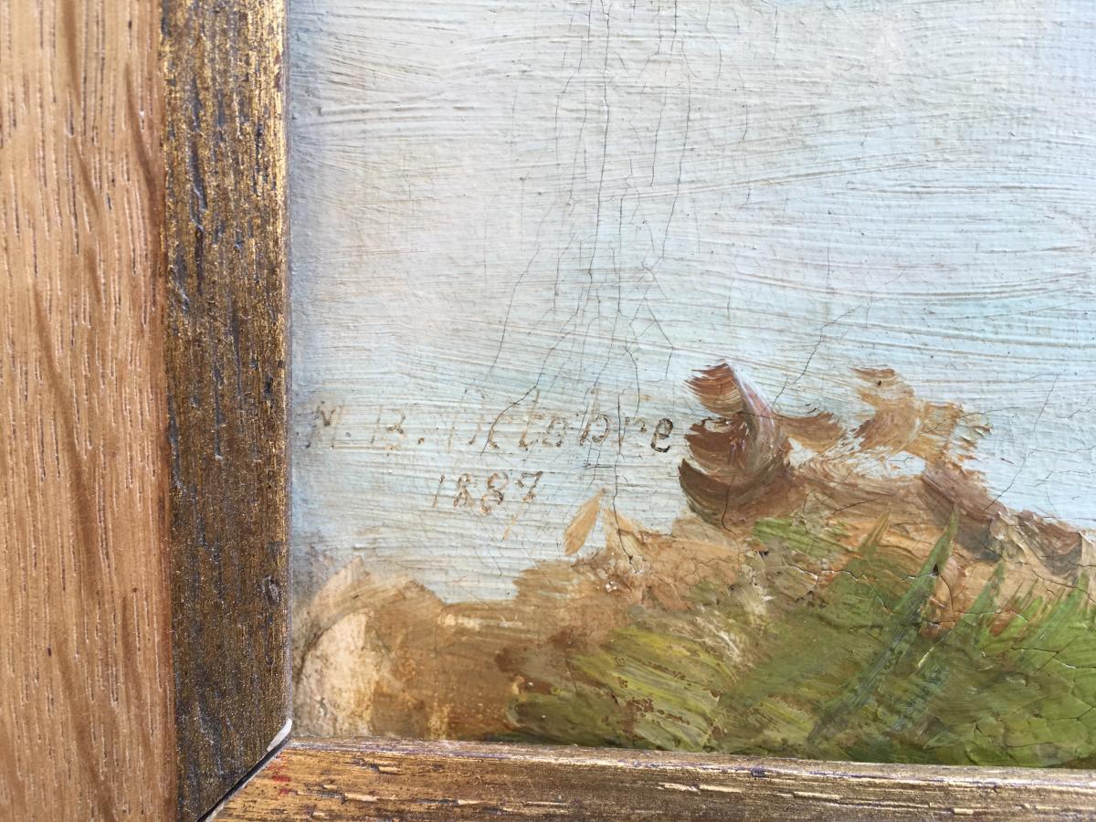 French School Late Nineteenth, Harbor Scene, Monogram Mb 1887-photo-3