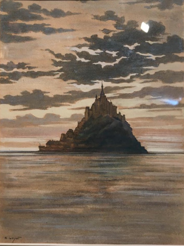 N. Loyot, Vue Du Mont St Michel Au Crépuscule Vers 1920