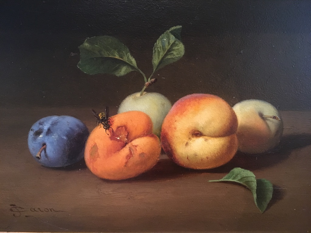 Jules Caron (paris 1806- 1881), Still Life With Fruit And Wasp, Oil On Panel-photo-2
