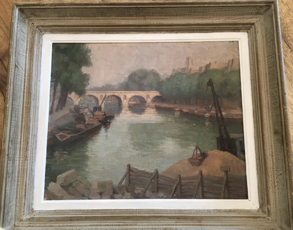 Jeanne-clémentine Thoinot (xxe), Le Pont Marie à Paris, Huile Sur Toile-photo-1