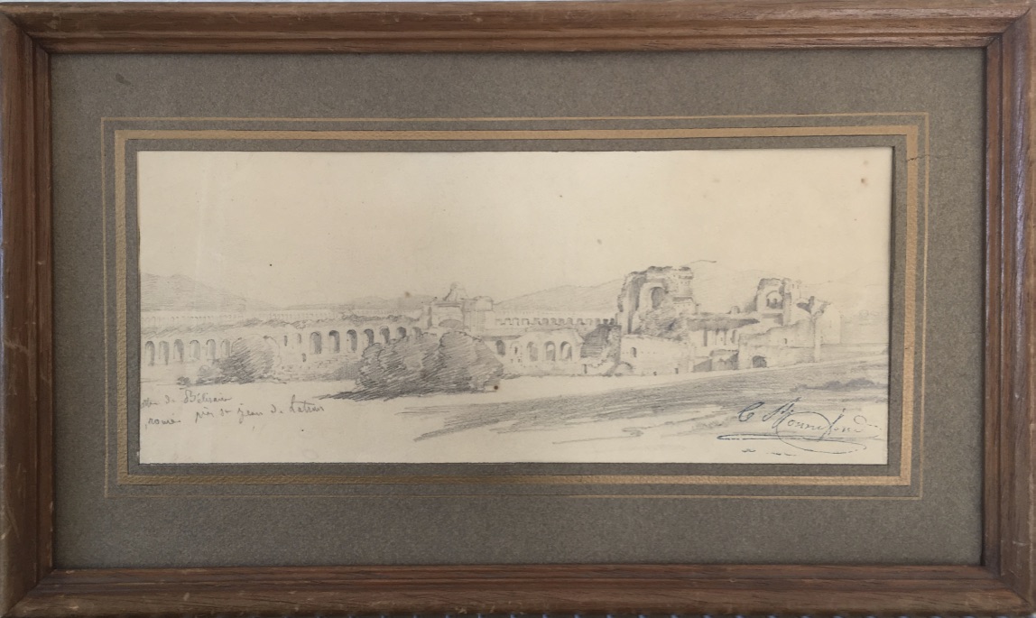 Claude Bonnefond (lyon 1796-1860), Ruins In The Countryside Of Rome Near Saint John Of Lateran