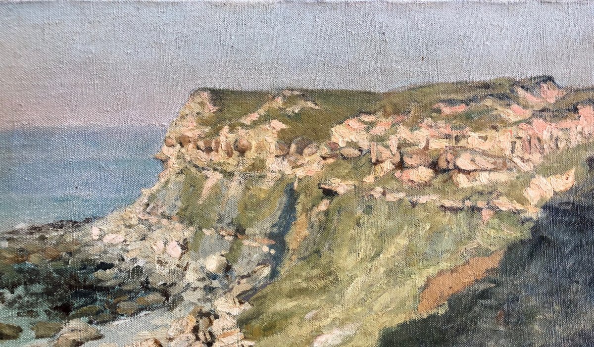 Francis Tattegrain (1852-1915), Seaside, Normandy Coast Or Emerald Coast, Landscape, Oil-photo-3