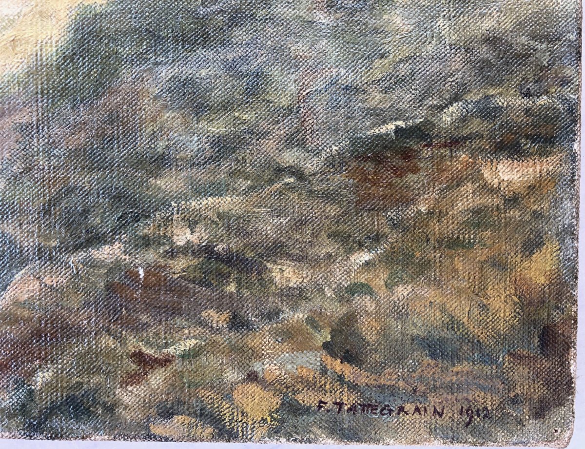 Francis Tattegrain (1852-1915), Seaside, Normandy Coast Or Emerald Coast, Landscape, Oil-photo-4