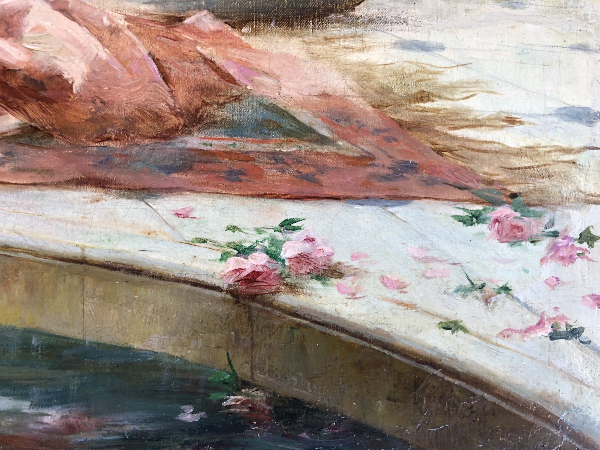 Serkis Diranian (1854-1938), The Bath Or Women In The Hammam, Oil, Armenia, Turkey-photo-2