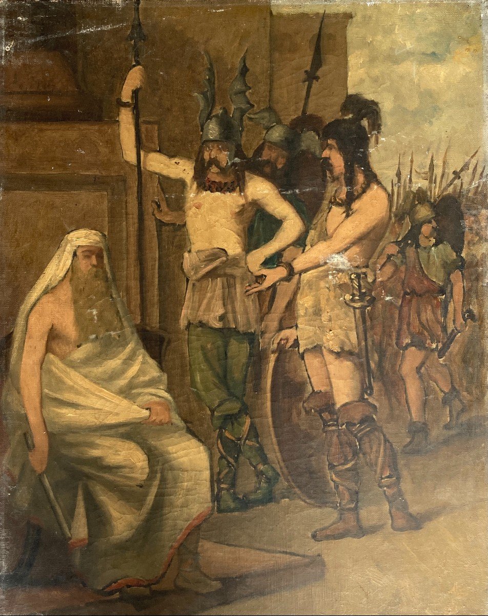 Jacques Léonard Blanquer (1854-1932), The Capture Of Rome By The Gauls, Sketch, Prix De Rome?