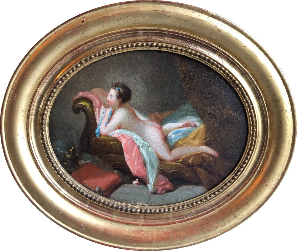 Ecole Française Du XIXe, d'Après François Boucher, Nu De Femme : Odalisque, Huile