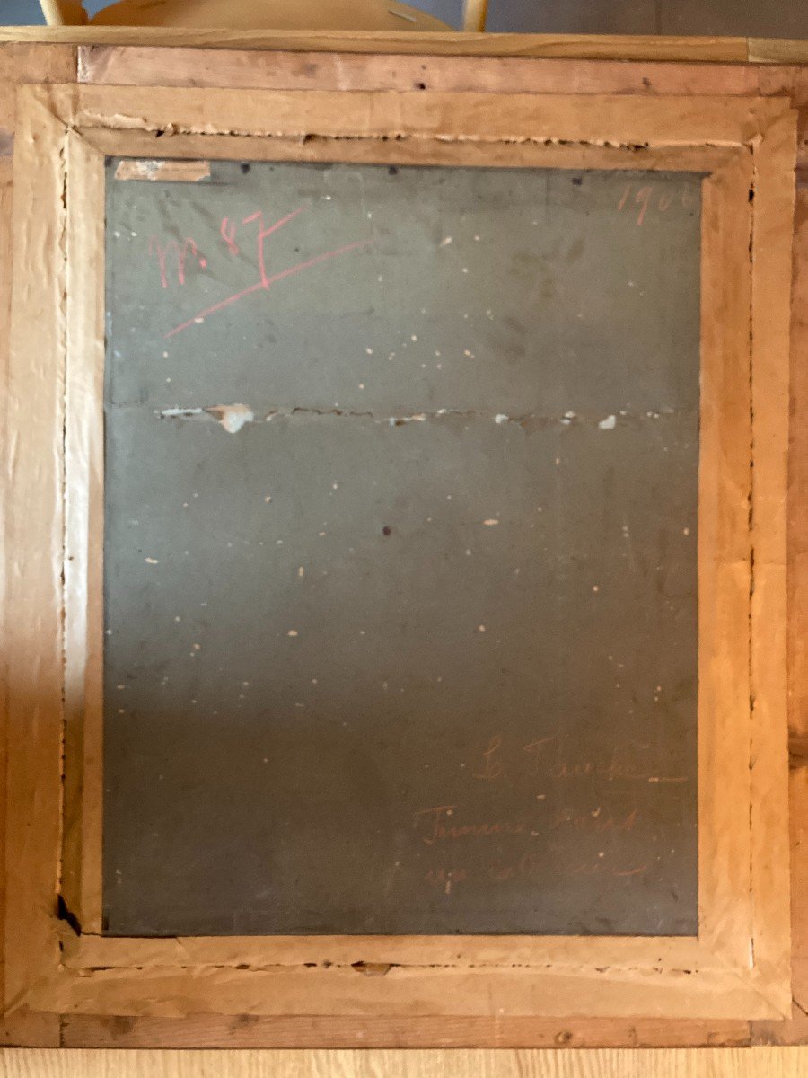 Léon Fauche (briey 1868 - Paris 1950), Femme Dans Un Intérieur, Pastel Sur Toile, Circa 1906-photo-1