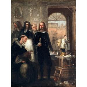 Nicolas?, 19th Century School, Assembly Of Characters: Curiosity, Oil On Canvas Circa 1850