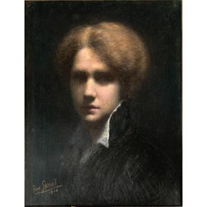 René Samuel, 1916, Portrait Of A Woman, Pastel On Paper