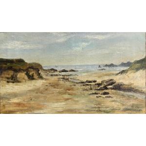 Marthe Lucas (1877-1960), Plougoulm, Opposite The Island Of Sieck In Brittany, 1901, Oil On Paper