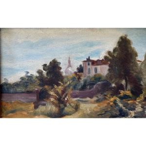 Roland Ducarré (1890-1914), Landscape Of Parmain-l'isle Adam In The Oise, Oil 