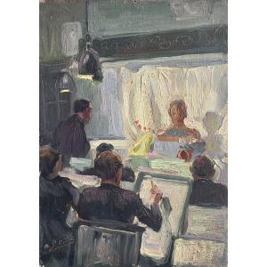 Albert Genta (Paris 1901-1989), Intérieur d'atelier, 1930, huile